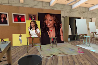 create a 3d art gallery canvas slideshow with photos