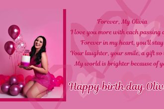 make funny happy birthday video with customized poem