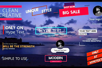 create animated text, title for your video
