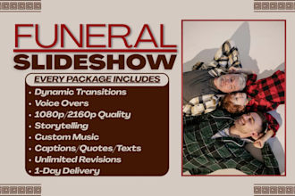 create a heartfelt funeral slideshow or memorial video in 24 hours