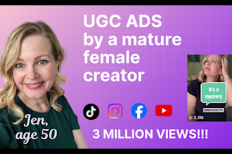 create ugc video ads as mature female creator