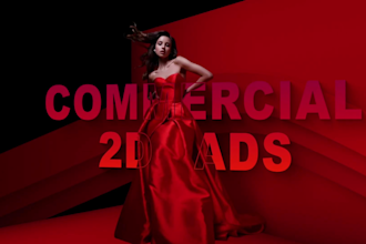 create 2d motion graphics video ads for e commerce, tiktok and youtube ads