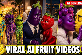 create trending ai fruits and animal videos for tiktok