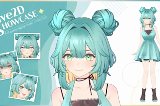 male and female live2d model live 2d vtuber model live2d rigging vtuber rigging