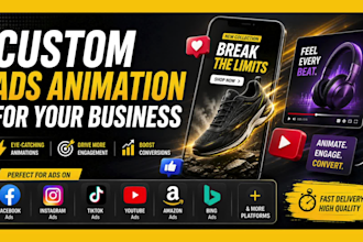create custom ads animation, banners for fb, ig, tt, youtube, amazon