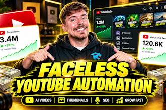 create viral faceless youtube videos, tik tok videos and you tube shorts