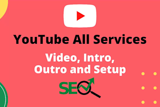 create youtube channel, logo, video, SEO and develop content