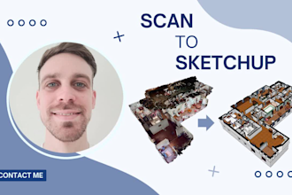 make 3d sketchup from scan, point cloud, matterport