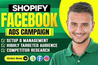 be your shopify facebook ads, fb marketing and instagram ads campaign manager