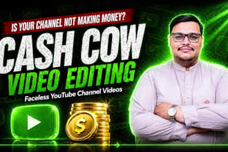 edit professional cash cow faceless youtube videos with stock footage
