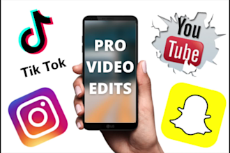 edit tik tok, instagram reels, snapchat, and youtube shorts
