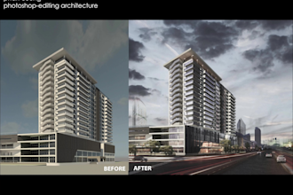 edit architecture rendering in photoshop
