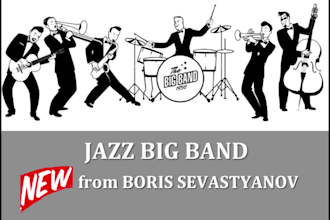 compose jazz, funk or blues big band music, score available