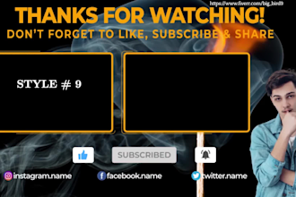 do custom youtube end card end screen outro video