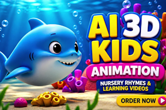 create ai 3d kids animation for nursery rhymes and learning videos
