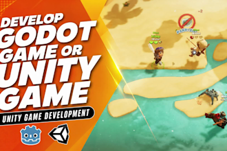 develop godot game or unity game, unity game development
