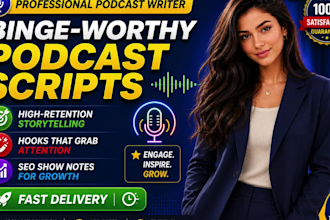 write binge worthy podcast scripts with show notes