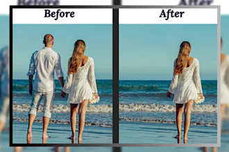 remove objects or add persons in the photo in photoshop