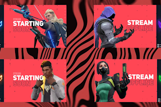 design a custom animated stream overlay package for twitch