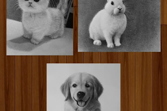 create a realistic hand drawn pencil sketch of your pet