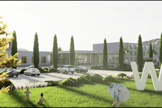 design 3d backyard, garden, patio, pool or villa landscape with animation