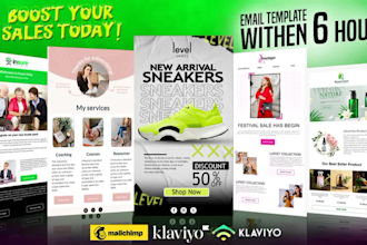 do responsive mailchimp email template design in 6 hours