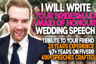 write a wonderful maid of honor or bridesmaid moh wedding speech