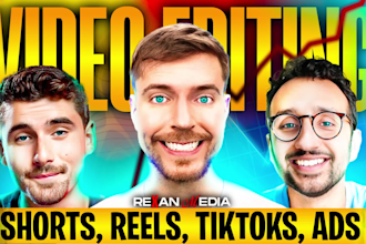 do video editing for instagram reels, youtube shorts, ads, tiktok video editing