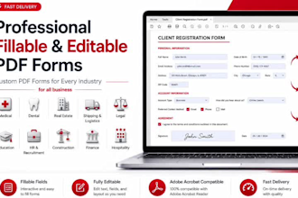 create a professional fillable PDF form with validation and signature