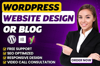 design or redesign responsive wordpress website with elementor, divi, wpbakery
