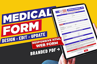 create responsive HTML medical web forms with branded PDF and automation
