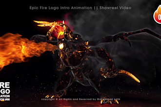 make epic logo reveal fire,smoke,flame,explosion for youtube