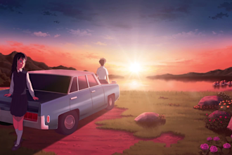 create aesthetic anime lofi loop animation for youtube