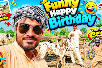 create funny happy birthday video song with goats and dance