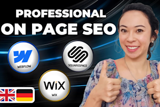 do expert on page seo for wix, squarespace, webflow, german, english