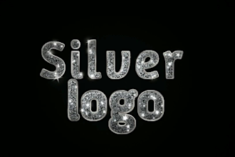 silver and gold diamond glitter logo intro or animation