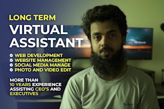 be your long term virtual assistant, web and socials manager