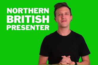 be your british spokesperson on green screen