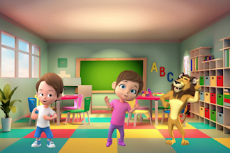 create 2d and 3d kids animation video