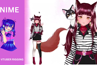 draw and rig live2d model, 2d vtuber model, 2d vtuber rigging for commission