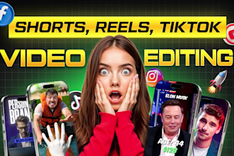 do video editing for instagram reels, youtube shorts, ads, tiktok video editing