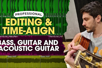 edit and time align your guitar, bass or piano