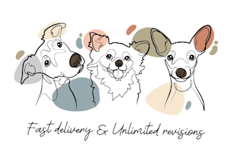 draw illustration continuous line art from your pet in 24 hours