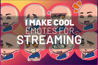 make cool custom twitch emotes and badges chibi style