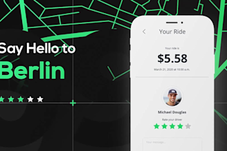 create professional taxi booking app animation video, taxi ads mobile app promo