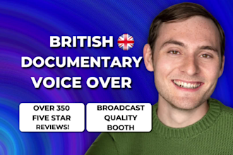 record an english british male documentary voice over narration