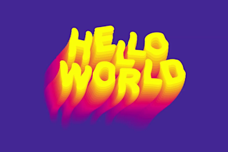design a 3d text logo for tshirt, merch, and clothing