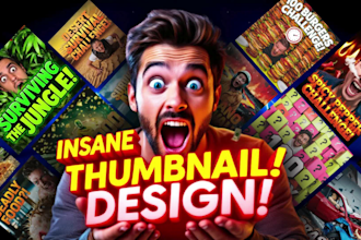 create attractive youtube or any social media thumbnail design to go viral fast