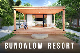 design villa, bungalows for resort and render