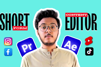 do short form content video editing for youtube, instagram reels, tiktok videos